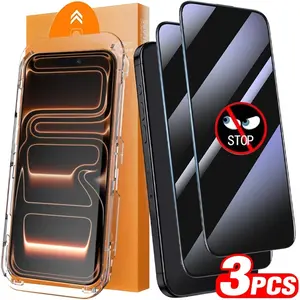 Easy Install Tempered Glass Privacy Protective Screen Protectors for IPhone iPhone 17 Pro Max/16/15/14/13/12/11 Anti-spy Auto Alignment Kit Film Protection