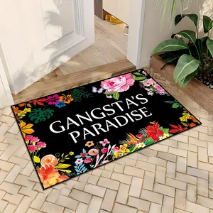 Vibrant Floral Door Mat | Easy-Clean, Lightweight Flannel, Ideal for Indoor/Outdoor Decor, Bedroom, Entrance, Party Mat, Washable Mat