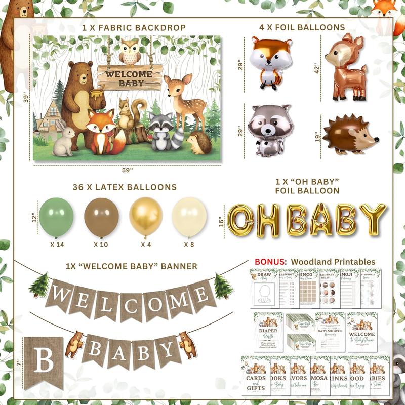 Woodland Baby Shower Party Decor – All-in-One Kit