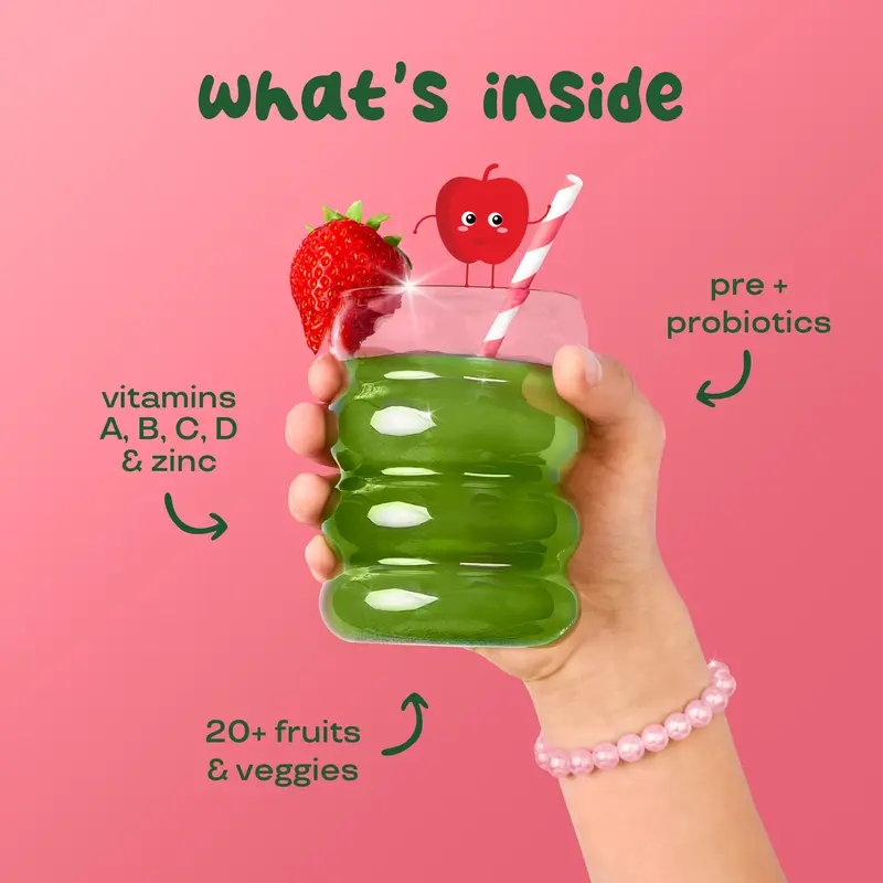 Bloom Nutrition Kids: Greens & Superfoods Powder w/ Multivitamin (25 servings) -  Digestion, Gut Health, Bloating Relief, Spirulina & Chlorella with Probiotics & Antioxidants