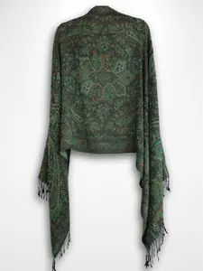 Green & Black Multi-Color Rhinestone Pashmina