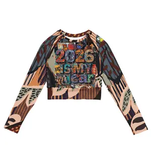 Authentic PHIM™ “2026 Is My Year” Women’s Long Sleeve Crop Top – Motivational Statement Activewear
