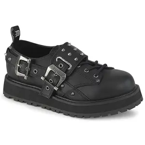 Demonia Men's Valor-38 Black Vegan Leather Platforms
