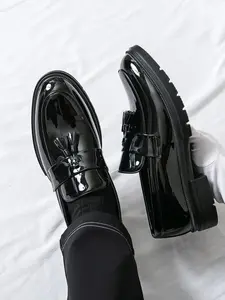 Men's Classic Fashion Loafers, Business Style Loafers, Shiny Tassel Business Party Shoes, Stylish Formal Wear, Comfortable Casual Footwear for Men