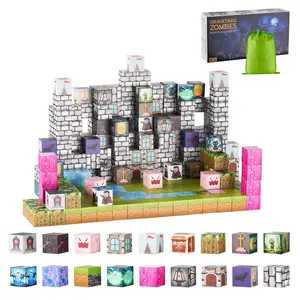 【fathersdaygift】VEVOR Magnetic Blocks, 100 PCS Cemetery Zombies Set, Magnetic Building Cubes for Kids, STEM Montessori Sensory Toys for Christmas Birthday Gift, Construction Stacking Toy for 3+ Years Old Boys & Girls