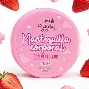 Lluvia de Estrellas Strawberry Body Butter – Shimmering Hydrating Cream with Silver Glow - 200g