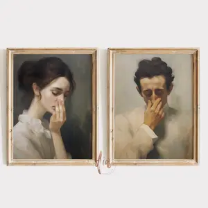 Funny Classical Wall Art – Vintage Bathroom Print Set, Toilet Humor Decor, Quirky Room Poster, Humorous Gift, Unframed