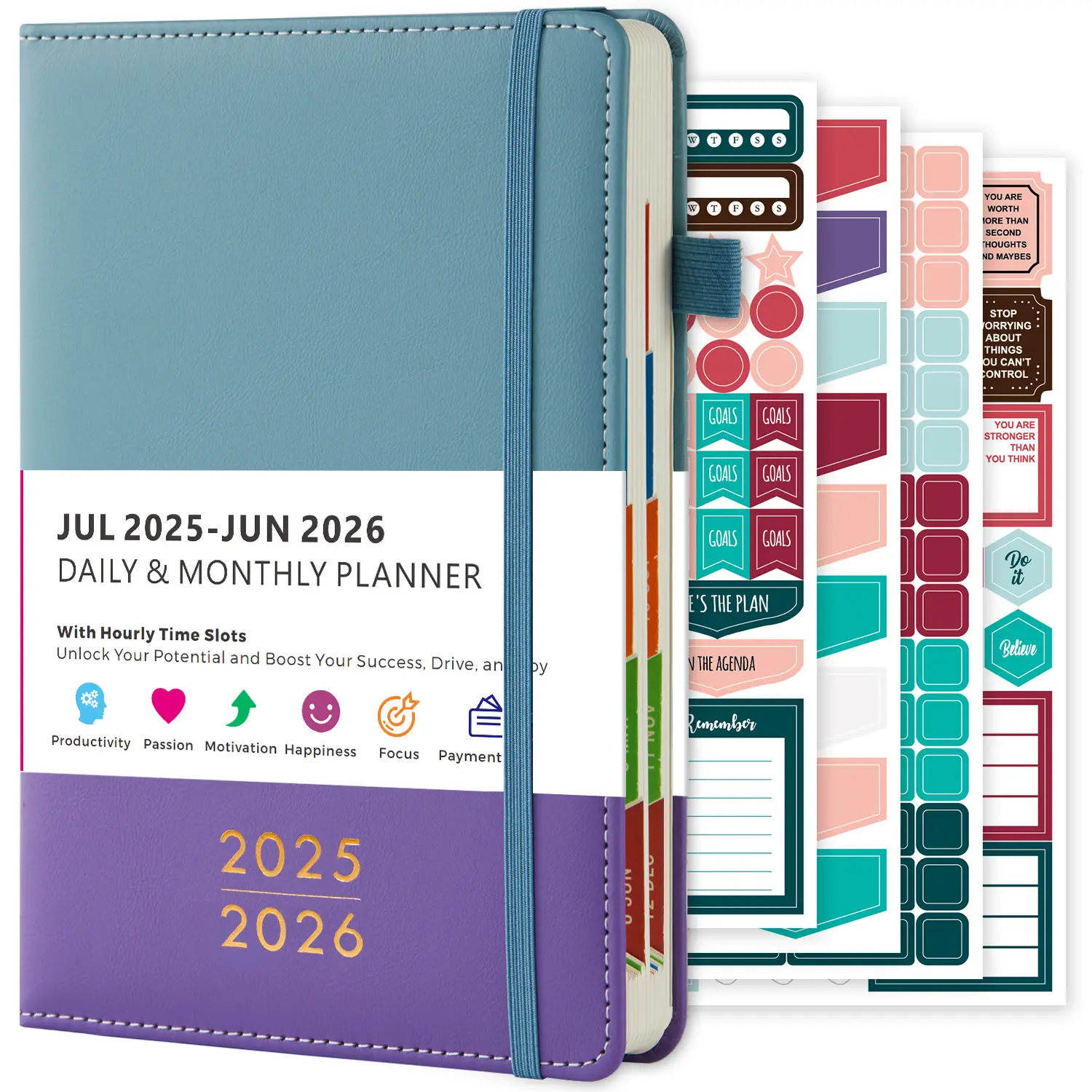 July 2025 - June 2026 Planner, Academic Planner 2025-2026 Daily & Monthly, 8.4" X 5.7" Agenda Planning Book With 12 Month Tabs, Pen Holder, Leather So