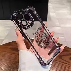 One Piece Luffy Shanks Pattern Aesthetic Electroplated TPU Casing For iphone 16 15 14 13 12 11 X XS PRO PLUS MAX Four Corners Anti-Fall Transparent Soft Silicone Gift Shockproof Protection Anti-Drop Protective Protector Phone Cases Shell Cover