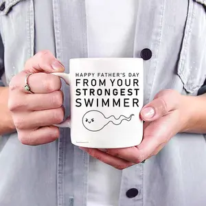 Trend Setters Father’s Day – From Your Strongest Swimmer – One 11 oz Ceramic Coffee Mug – Perfect for Gifting or Collecting WMUG1169