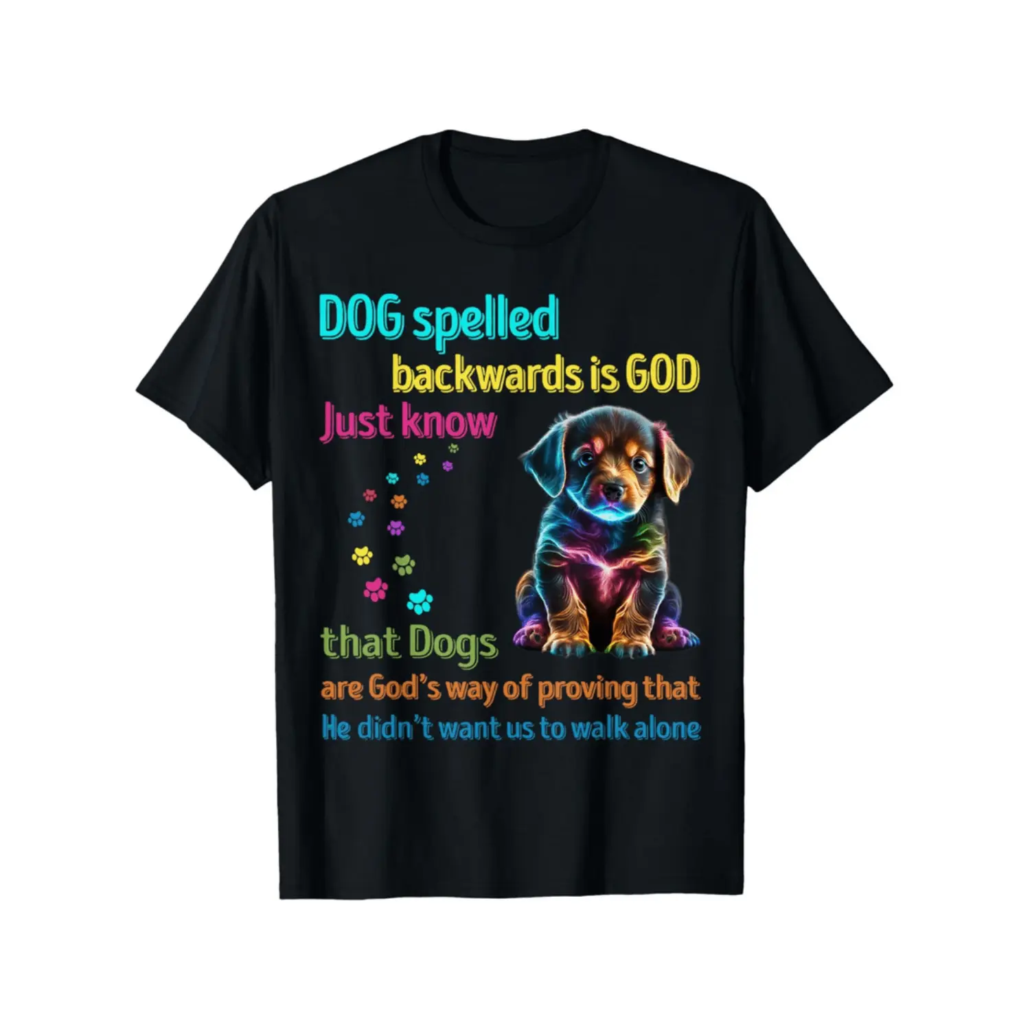 [100% Cotton] dog spelled backwards is god just that dogs t shirt 100 cotton single side printed black short sleeve t shirt christmas new year gift for men women s xxxl 1pc fabric weight 180 -1 Cotton Tee