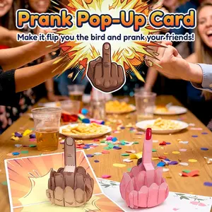 Funny 3D Middle Finger Pop Up Card, Naught Joking Greeting Card- Prank Gift, Gag Gift, Offensive Humor, for Friend, Birthday, Just Because, Get Well Soon day anniversary gift
