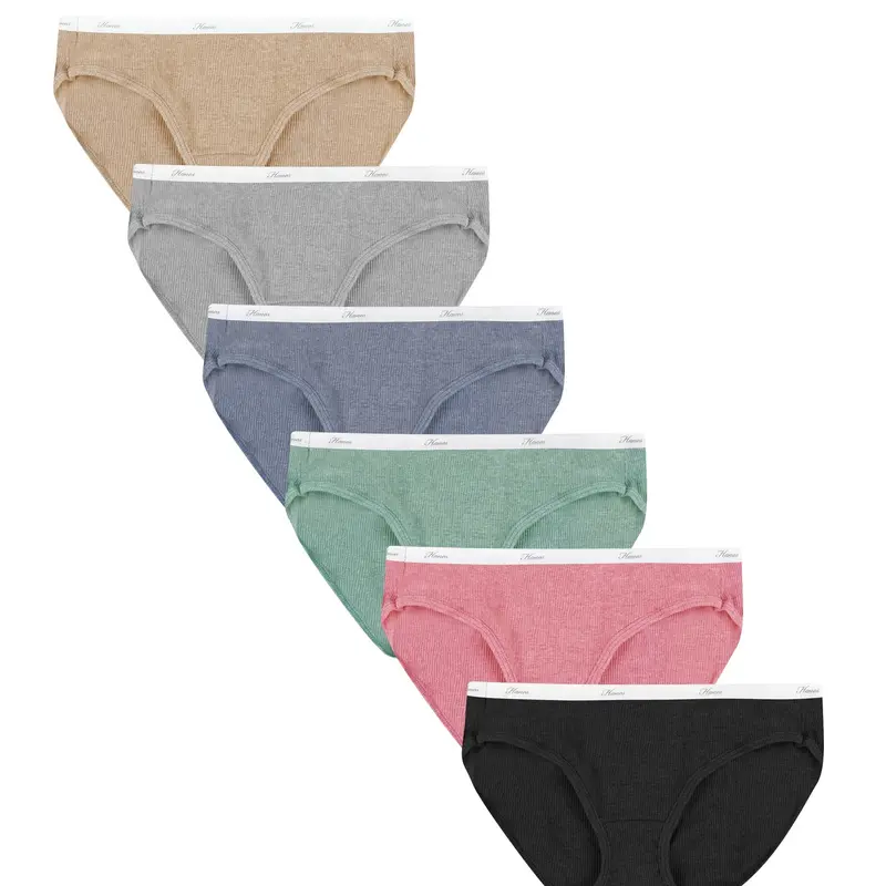 Hanes Women's Ribbed Hipster Underwear 6-pack Multi Pack Comfortable Fit Soft Stretch Fabric Breathable Pp41rh