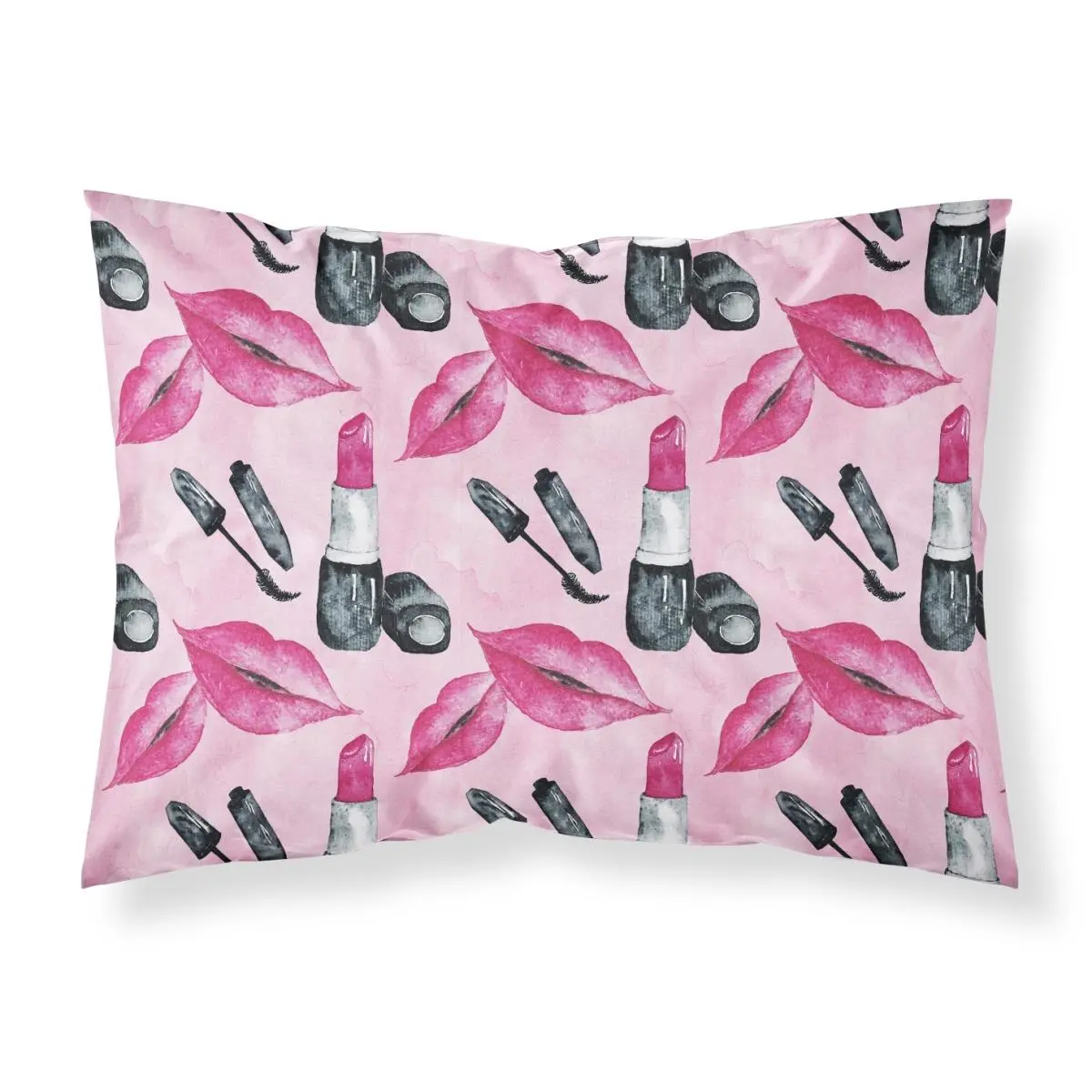Carolines Treasures Watercolor Diva Lipstick Fabric Standard Pillowcase, Bedding Accessory with Breathable, Moisture-Wicking Material, Machine Wash Cold and Dry Medium
