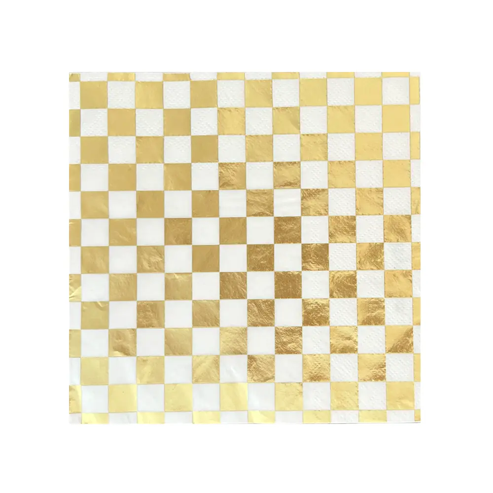 GOLD CHECKER NAPKINS