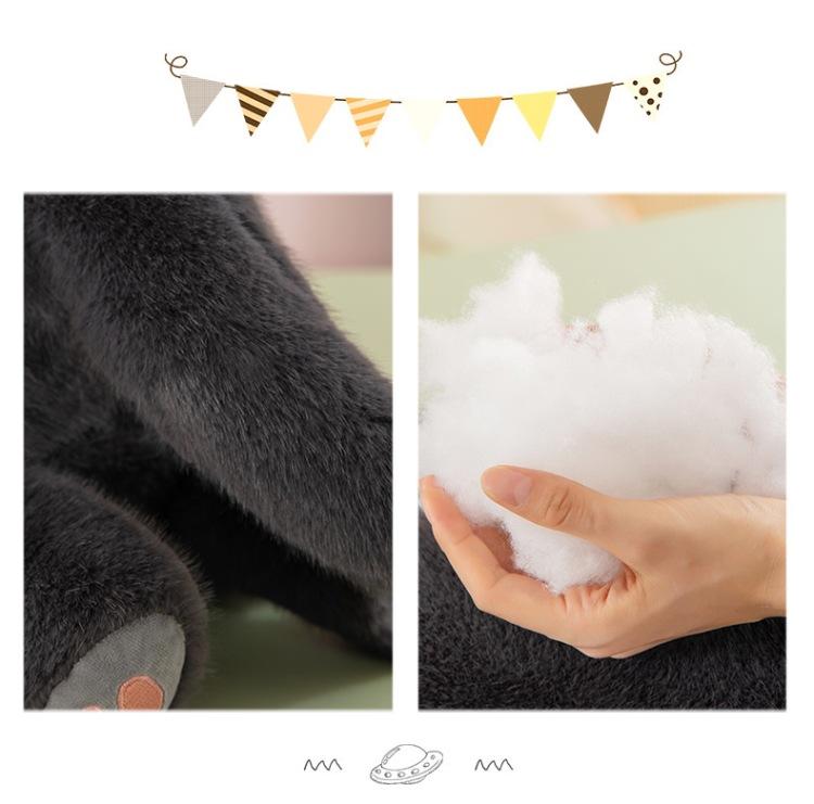 Weighted Black Cat Plush, Weighted Black Cat Stuffed Animal, Cute Plushies Soft Pillow Toy Gift for Kids Adults 19.5 Inch, 0.8 Lbs