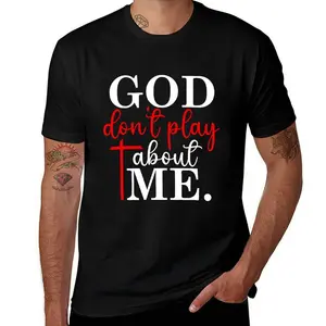 SummitRush 100% Cotton Trendy Casual T - Shirt With Inspirational "God Don'T Play About Me" Quote Print For American Women Golf Gift T-Shirt For Men And Women