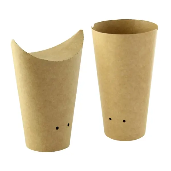 Packnwood 14 oz Closable Perforated Kraft Snack Cup with Perforated Lid, 2.36x6.3" - Disposable Tableware for Birthdays, Weddings, Vibrant Gift Use