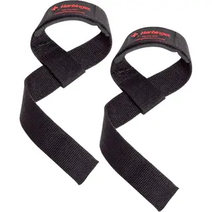 Harbinger Padded Cotton Lifting Straps with NeoTek Cushioned Wrist, 21.5 Inch Length, 1.5 Inch Width, Pair, Weightlifting Wrist Straps for Deadlifts and Strength Training