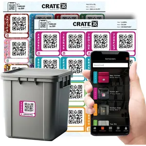 Crate ID QR Code  Storage Labels for Organizing Storage Bin & Totes |  Color QR Code Stickers | Track and Search Inventory with Free App | Upgrade Your Organization (Mix Pack)