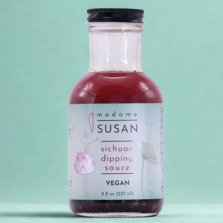 Madame Susan's Vegan Sichuan Dipping Sauce - 8 fl oz - Spicy & Tangy Flavor Hack for Dumplings Noodles & More