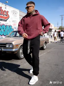 Men's Classic Vintage Washed Hoodie Set 2026 New High-Quality Casual Outfit - Distressed Hoodie & Straight-Leg Cropped Pants, Perfect for Outdoor, Casual, Sports & Street Styles, Stain-Resistant, Wear-Resistant & Machine-Washable