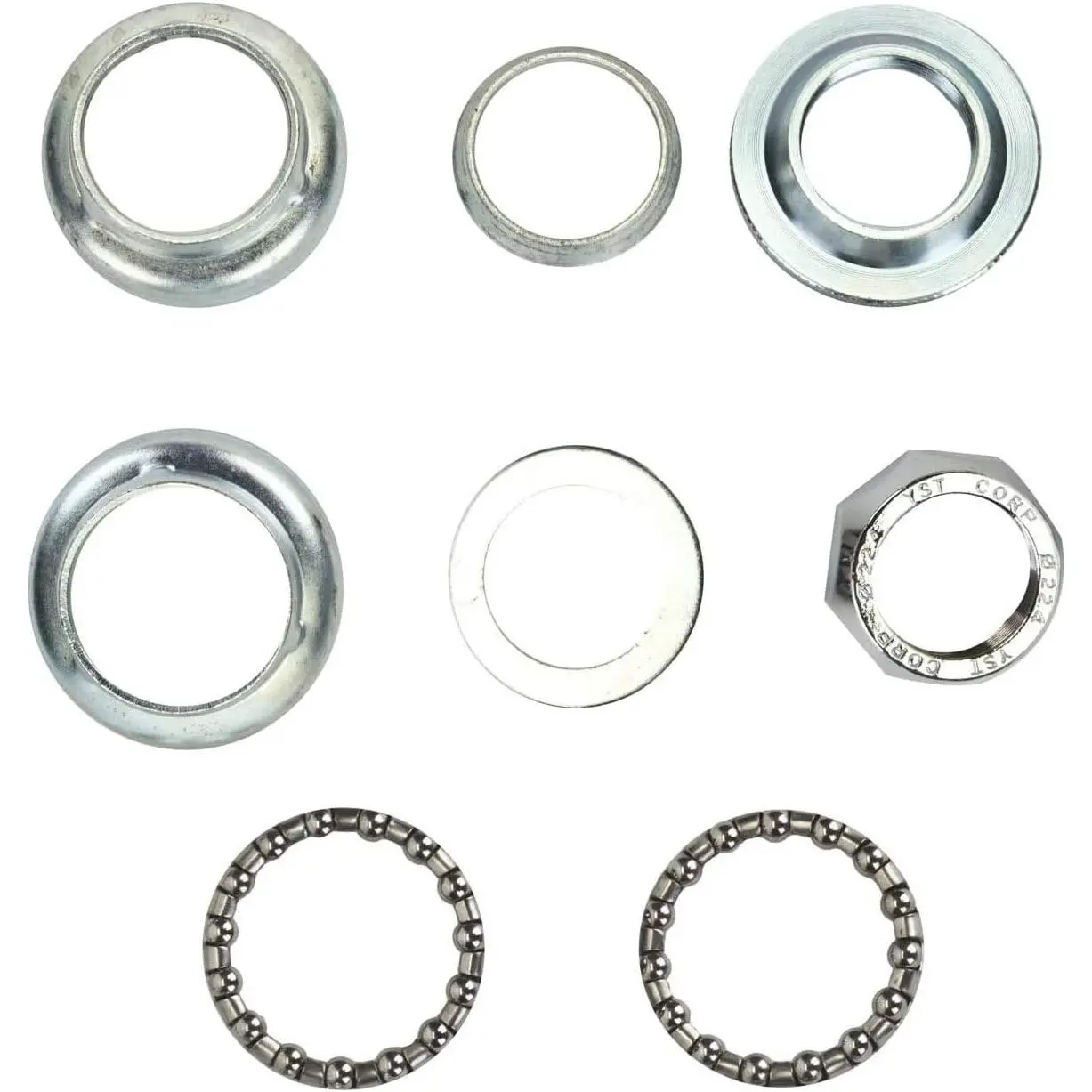 Free-fly 8-Piece 1-Inch Threaded Bicycle Headset Combo, Front Fork Bowl Set for Bikes - Components & Parts (No Extra Parts Included)