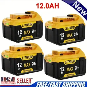 1/2/4Pack 12.0Ah Li-ion Battery Replacement 20V/60V Flex-Volt Battery Compatible with Dewalt 60V Battery DCB200 Lithium High Capacity