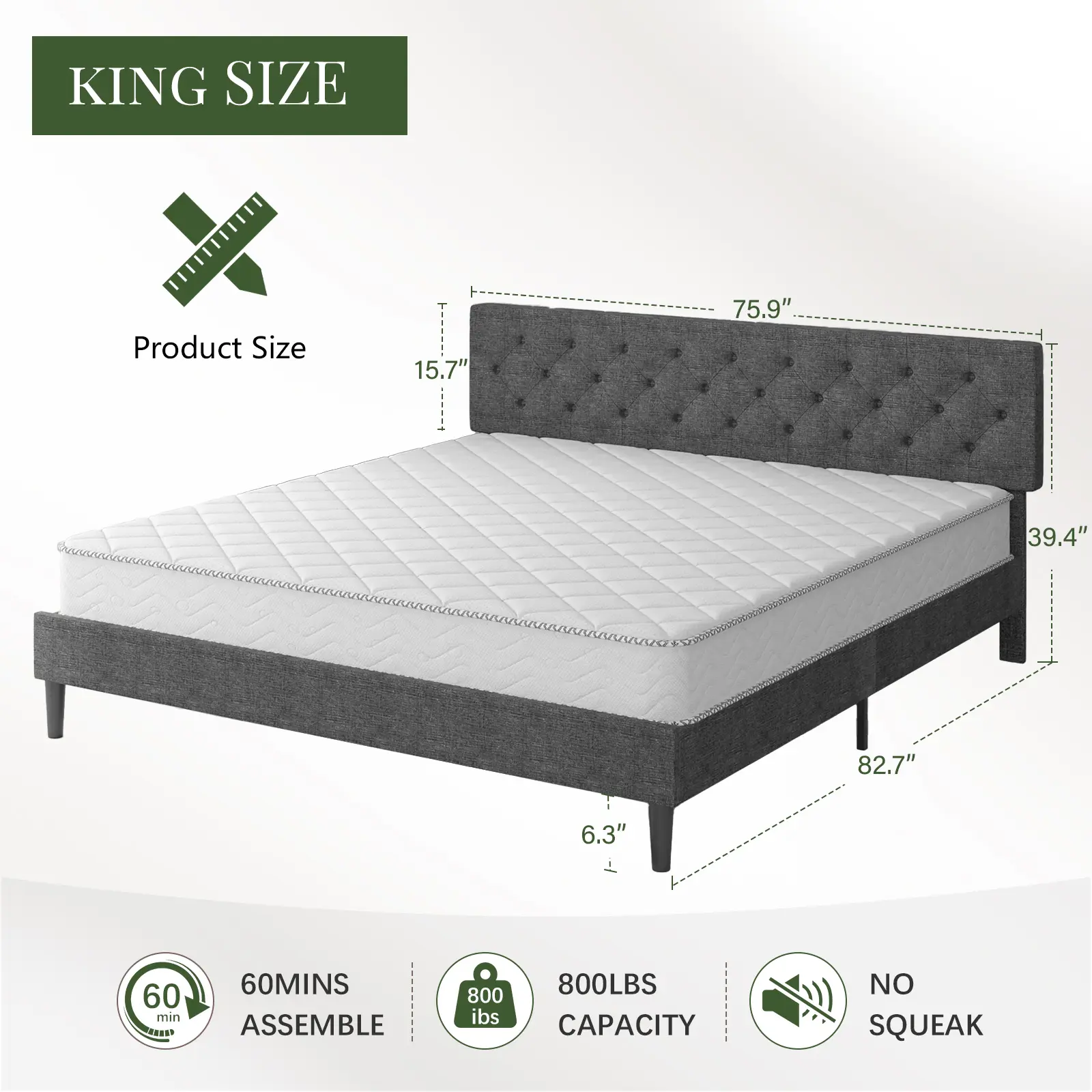 King Size Light Grey