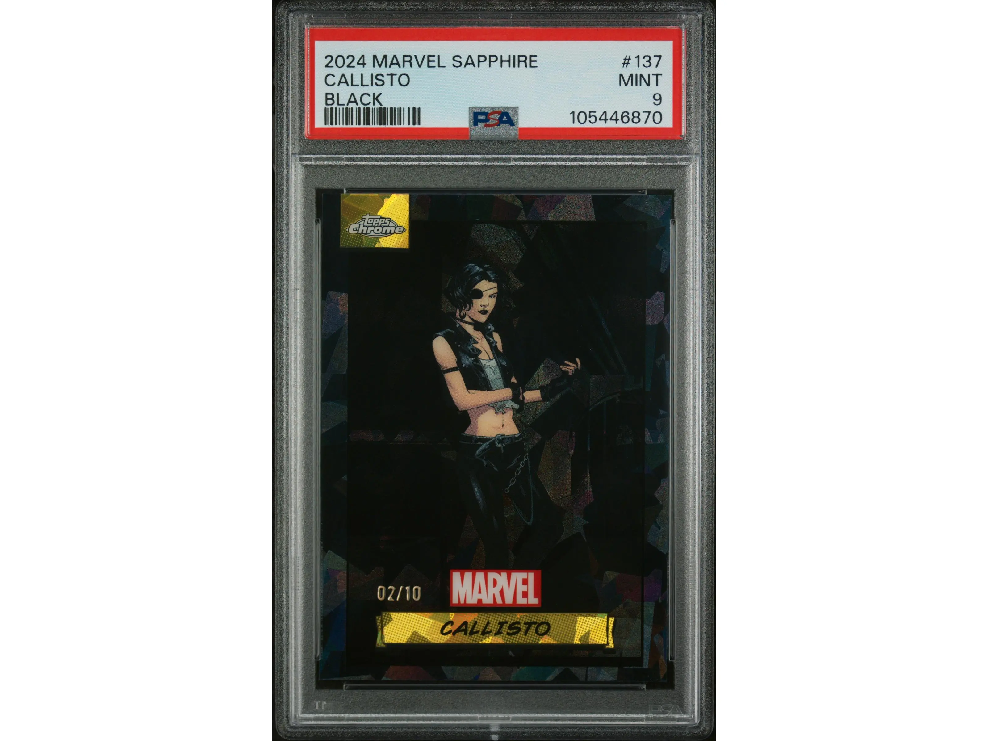 2024 Topps Chrome Marvel Sapphire Edition Black Callisto #137 /10 PSA 9