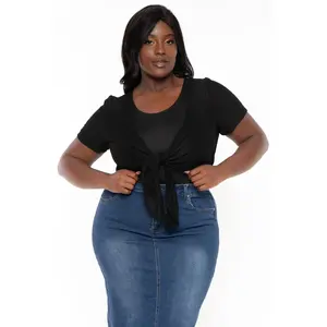 Plus Size Carmela Lace Shrug -Black