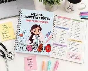 Medical Assistant Study Guide and Nursing Cheat Sheet, Medical Notes with Clinical Reference for Medical Assistant Training and Healthcare Study