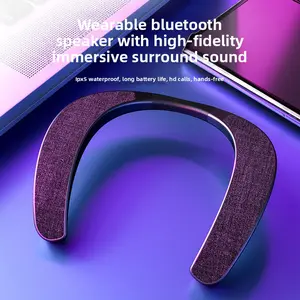 New Neck-Hanging Wireless Bluetooth Speaker Fabric Subwoofer Stereo Open Audio Gaming Speaker