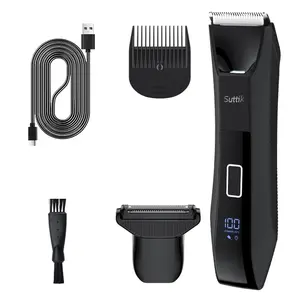 X 351 Suttik Waterproof Men's Trimmer, Hair remover,Electric Body and Private Parts Trimmer, cordless pubic Hair trimmer,interchangeable ceramic knife tip,Body Ball Trimmer and Razor,Body hair trimmer male hygiene  Manual Clippers split end trimmer
