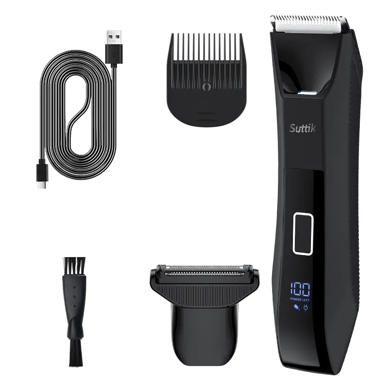 X 351 Suttik Waterproof Men's Trimmer, Hair remover,Electric Body and Private Parts Trimmer, cordless pubic Hair trimmer,interchangeable ceramic knife tip,Body Ball Trimmer and Razor,Body hair trimmer male hygiene  Manual Clippers split end trimmer