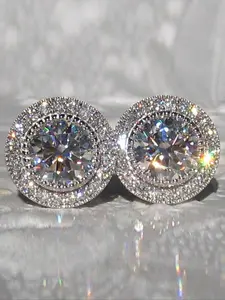 Elegant Rhinestone Decorated Stud Earrings, Stud Earring Jewelry, Fashionable Matching Earrings for Women, Daily Use, All-match Accessory