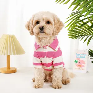 Breathable Short Sleeve Pet Polo Shirt for Small Dogs, Poodle and Cats, Ideal for Spring and Summer, Wholesale Pet Clothing Options