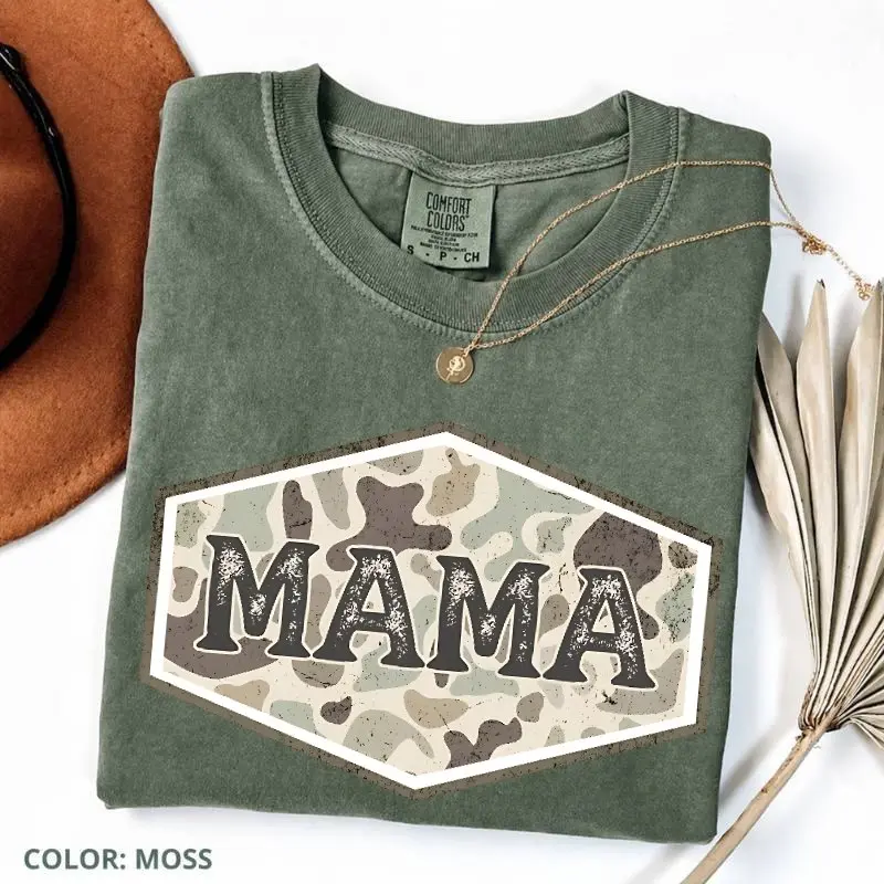Comfort Colors Duck Camo Mama Shirt, Mom Tee, Trendy Camouflage Mama T-Shirt, Mom Life Graphic Shirt, Cool Mom Gift