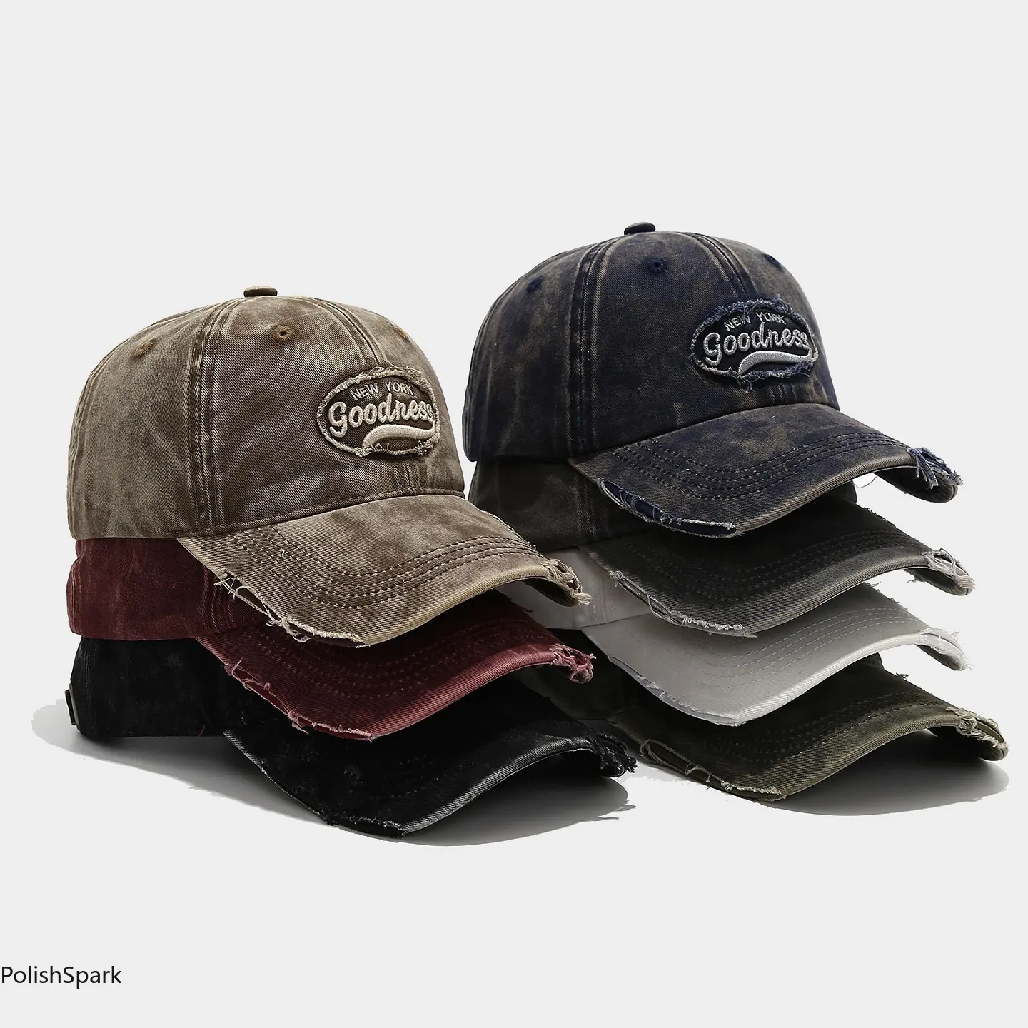 Vintage Distressed NYC Goodness Baseball Cap for Women Men – Y2K Aesthetic Frayed Edge Dad Hat | Washed Cotton Unstructured Low Profile Streetwear Sun Cap tiktokshopbacktoschool