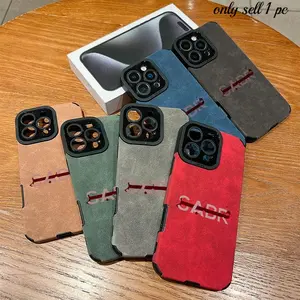 Artistic Letter Pattern Creative PU Leather Phone Case Cover for iPhone 17 16 15 14 13 12 11 7 8 X XS, Anti-Scratch, Shockproof, Fashionable Design