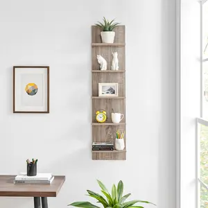 Five-Tier Wide Column Wall Shelf