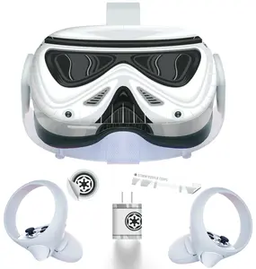 Easy-to-Apply Skin Sticker Kit compatible with Oculus Quest 2 VR headset - Space Helmet virtual reality accessory - VR protector skin covers
