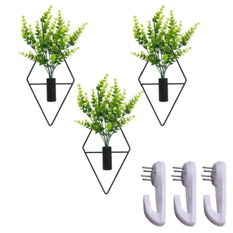 3 pcs simulation wall green plant decoration, bohemian style wall decoration, home office living room wall decoration, suitable for living room, bedroom and office scenes