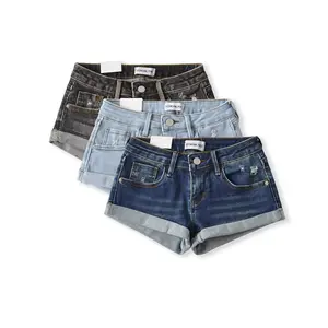 Trendy Low-Waist Denim Shorts for Women, Ultra Short Pants, Summer Beach Shorts, Slimming Effect Womenswear Bottom