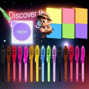 UV Invisible Pen Detective Game Set, Includes Pen & Colorful Portable Sticky Notes, Perfect for Vacation Activities & Family Gatherings, Invisible Ink Pen