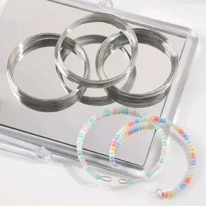 10 Circles Silver Steel Memory Wire Circle Jewelry Making Circle DIY Bracelet Jewelry Accessories Winding Coil for Beadwork