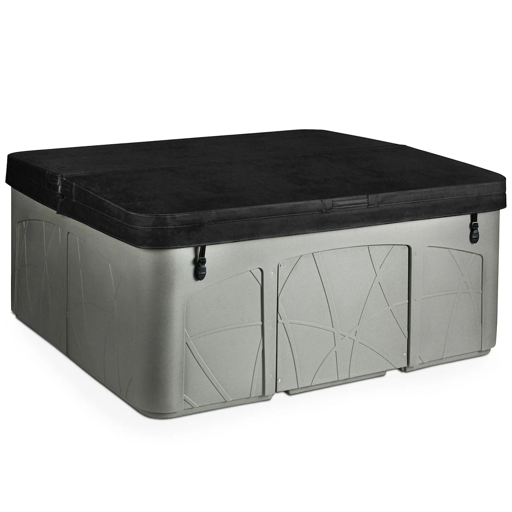 Lifesmart Spas 5 Person Plug and Play 28 Jet LED Outdoor Hot Tub, LS350DX, Taupe