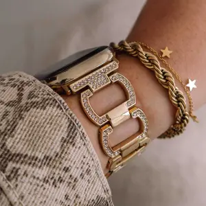 Jewelry-Style Watch Band for Apple Watch | Stainless Steel with Sparkling Stones | Rose Gold, Silver, Gold or Black