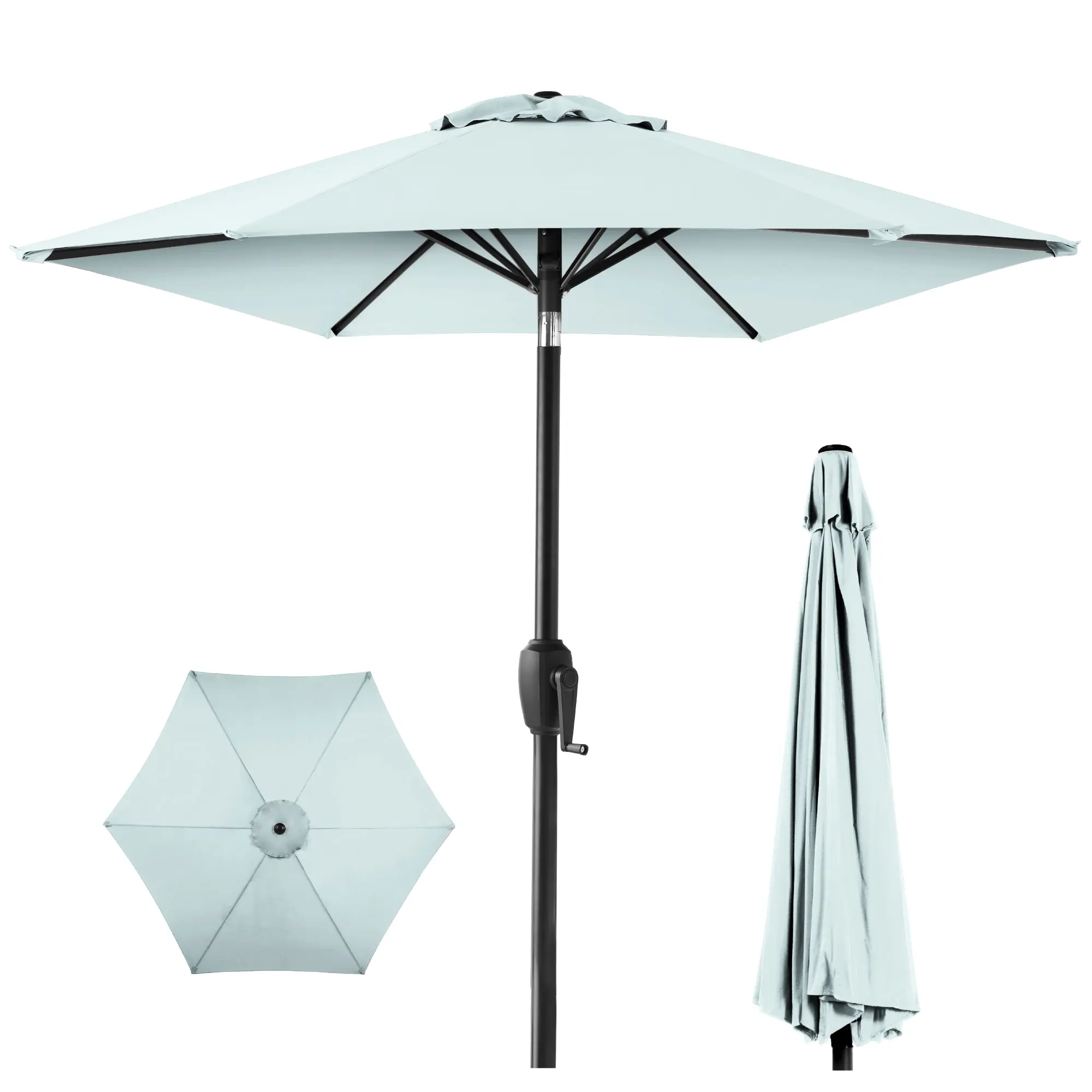 Best Choice Products 7.5ft Heavy-Duty Outdoor Market Patio Umbrella w/ Push Button Tilt, Easy Crank