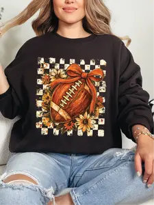 Floral Football ~ Unisex Crewneck Sweatshirts Printed in the USA